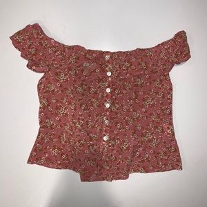 American Eagle off the shoulder flowy crop top